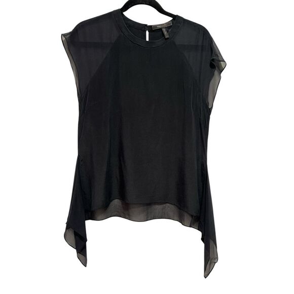 NWT BCBGMAXAZRIA "Sammie" Sleeveless Asymmetrical Silk Blouse Size Medium NWT - Picture 2 of 5